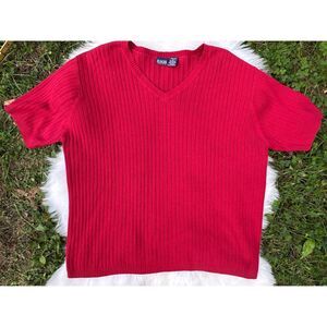 Vintage Plus Size 1X Cable Knit Red TShirt